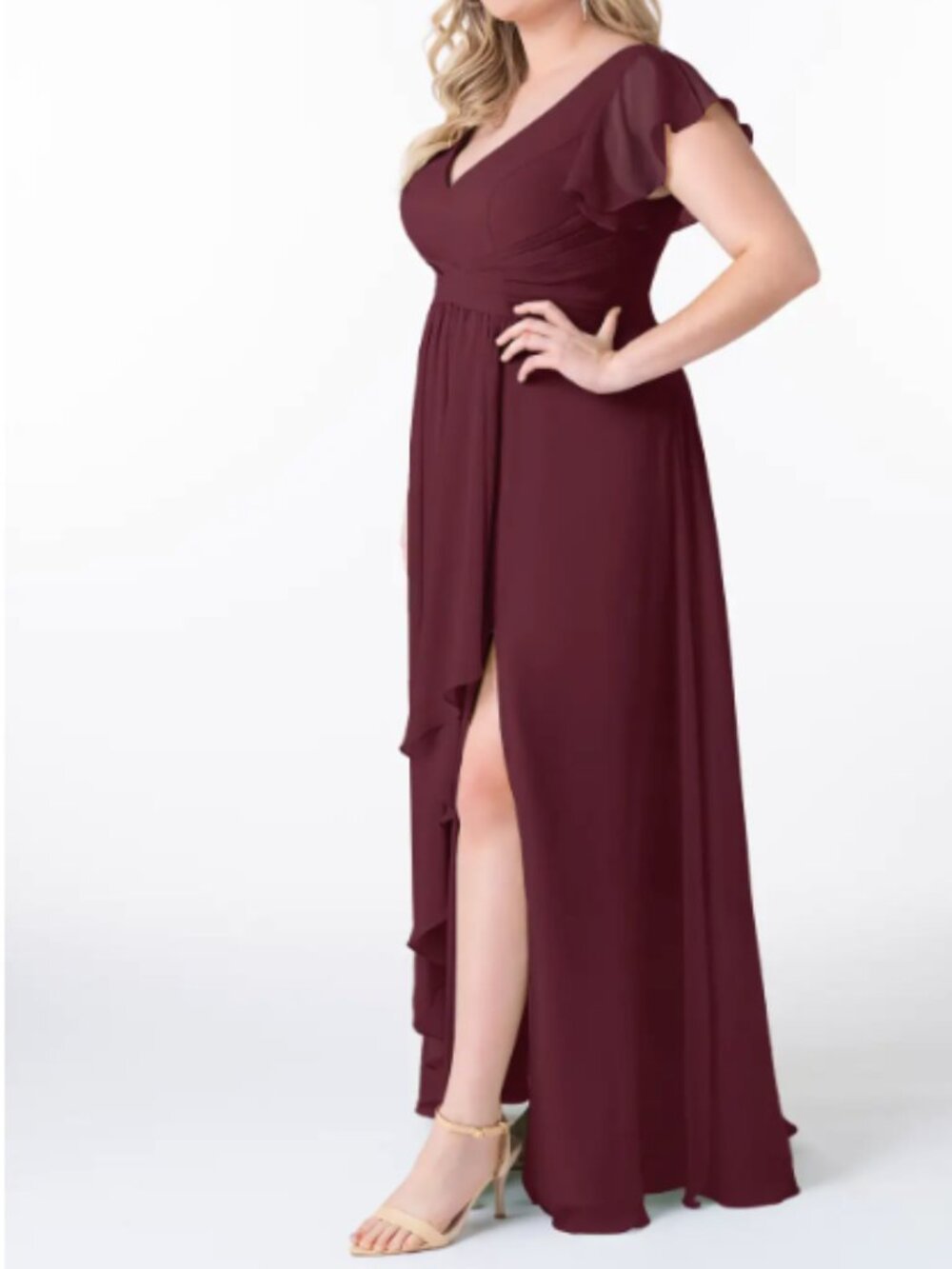 Azazie Omari Bridesmaids Dress in Cabernet - A22 - NWT - Picture 3 of 12